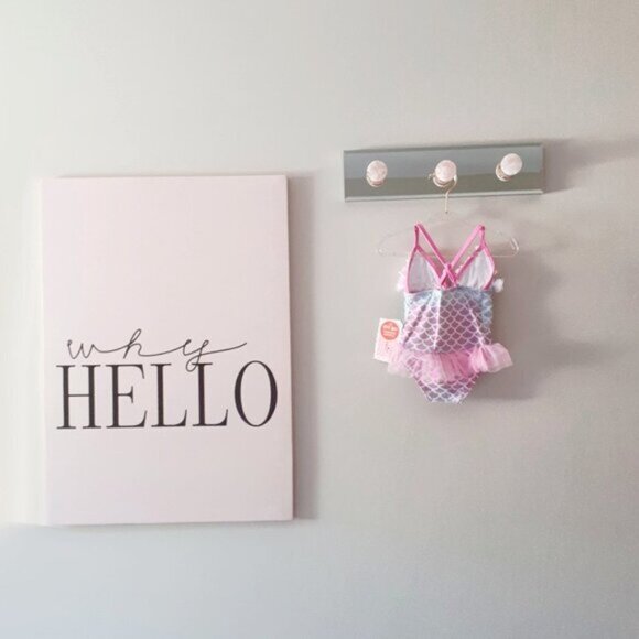 NWT Floatimini Mermaid Petal pink & blue ruffle one piece swimsuit - Picture 11 of 11